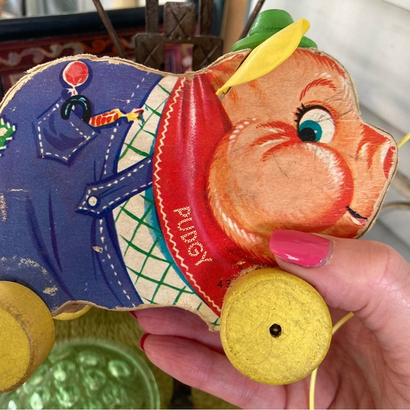 Vintage 1962 Pudgy Pig Fisher Price Pull Toy - Picture 9 of 10